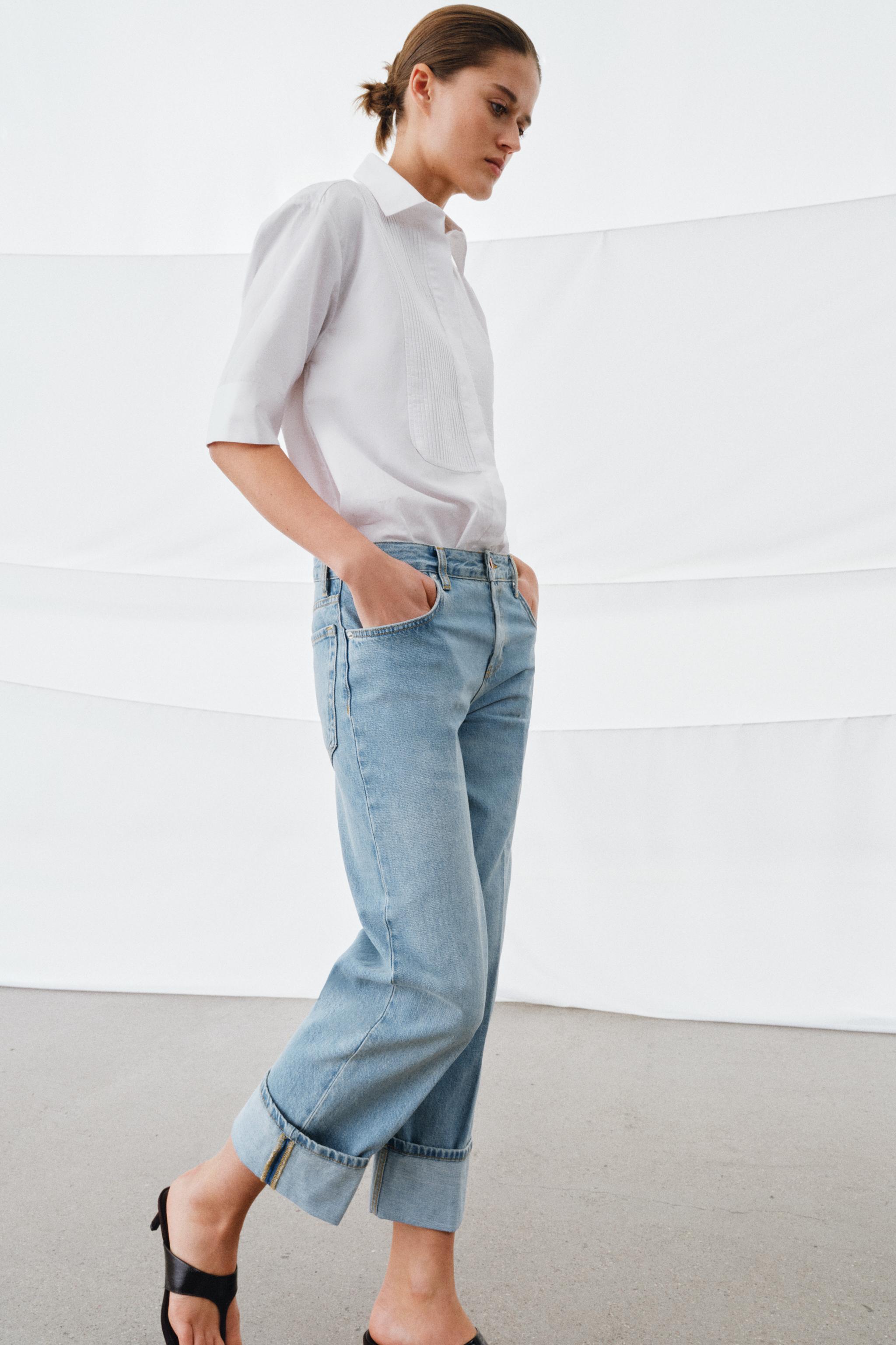 ZW COLLECTION LOW-RISE STRAIGHT LEG JEANS